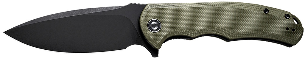 Civivi Knives C803F Praxis  3.75" Folding Plain Black Stonewashed 9Cr18MoV SS Blade, OD Green Textured G10 Handle