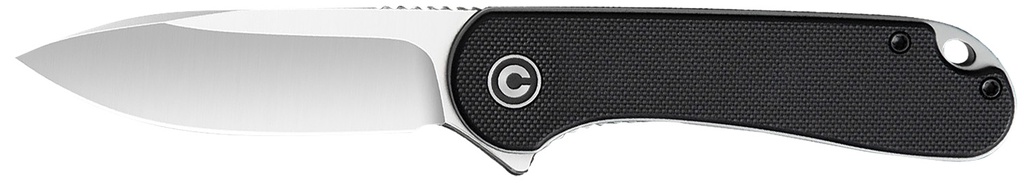 Civivi Knives C907A Elementum  2.96" Folding Plain Satin D2 Steel Blade, 4.03" Black Textured G10 Handle