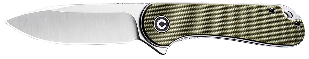 Civivi Knives C907E Elementum  2.96" Folding Plain Satin D2 Steel Blade, 4.03" Green Textured G10 Handle