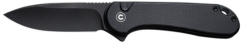 Civivi Knives C18062P-1 Elementum II  EDC 2.96" Folding Drop Point Plain Black Stonewashed Nitro-V Steel Blade, Black Textured G10 Handle