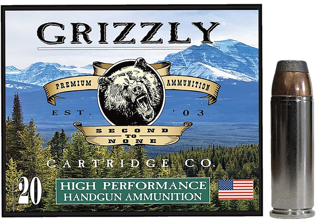 Grizzly Ammo GC45C+P10   45Colt+P 300gr Bonded Flat Point 20 Per Box/10 Case