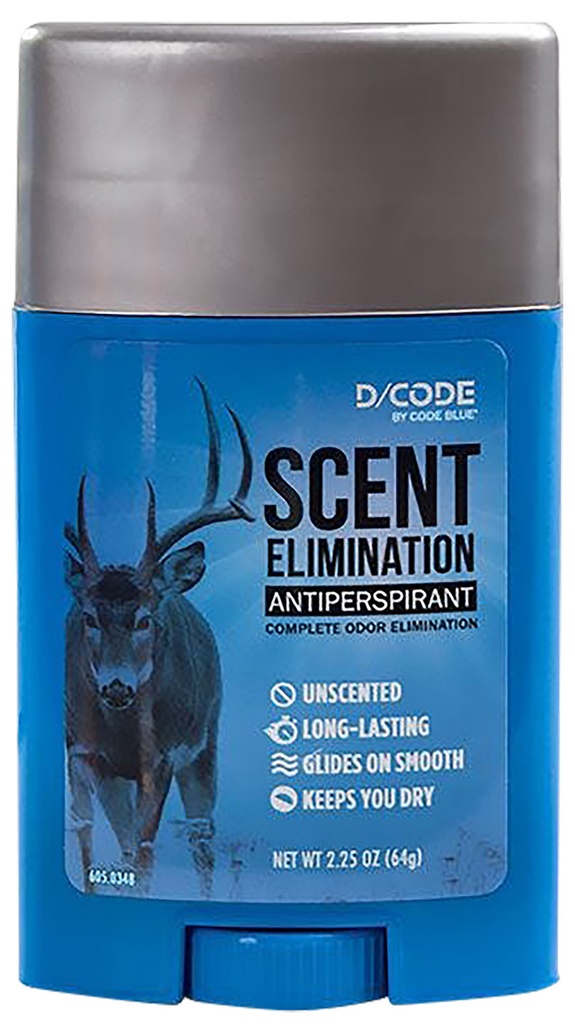 Code Blue OA1317 Scent Elimination Antiperspirant Unscented 2.25 oz Stick