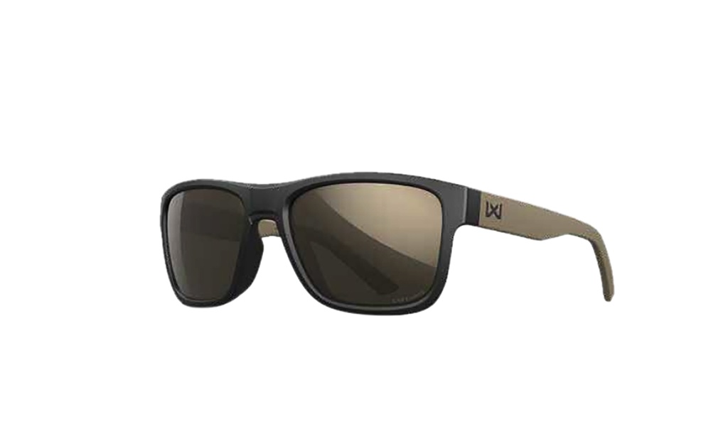 Wiley X AC6OVN14 Ovation  Tungsten Mirror Lens Polycarbonate Matte Black w/ Tan Frame