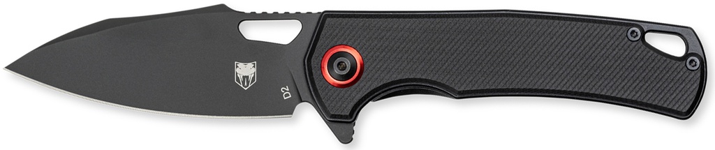 COBRA TEC KNIVES LLC CobraTec Knives CTWOLVERINEG10 Wolverine  3.13" Folding Drop Point Plain Black Stonewashed D2 Steel Blade, 4.25" Black Textured G10 Scales Handle
