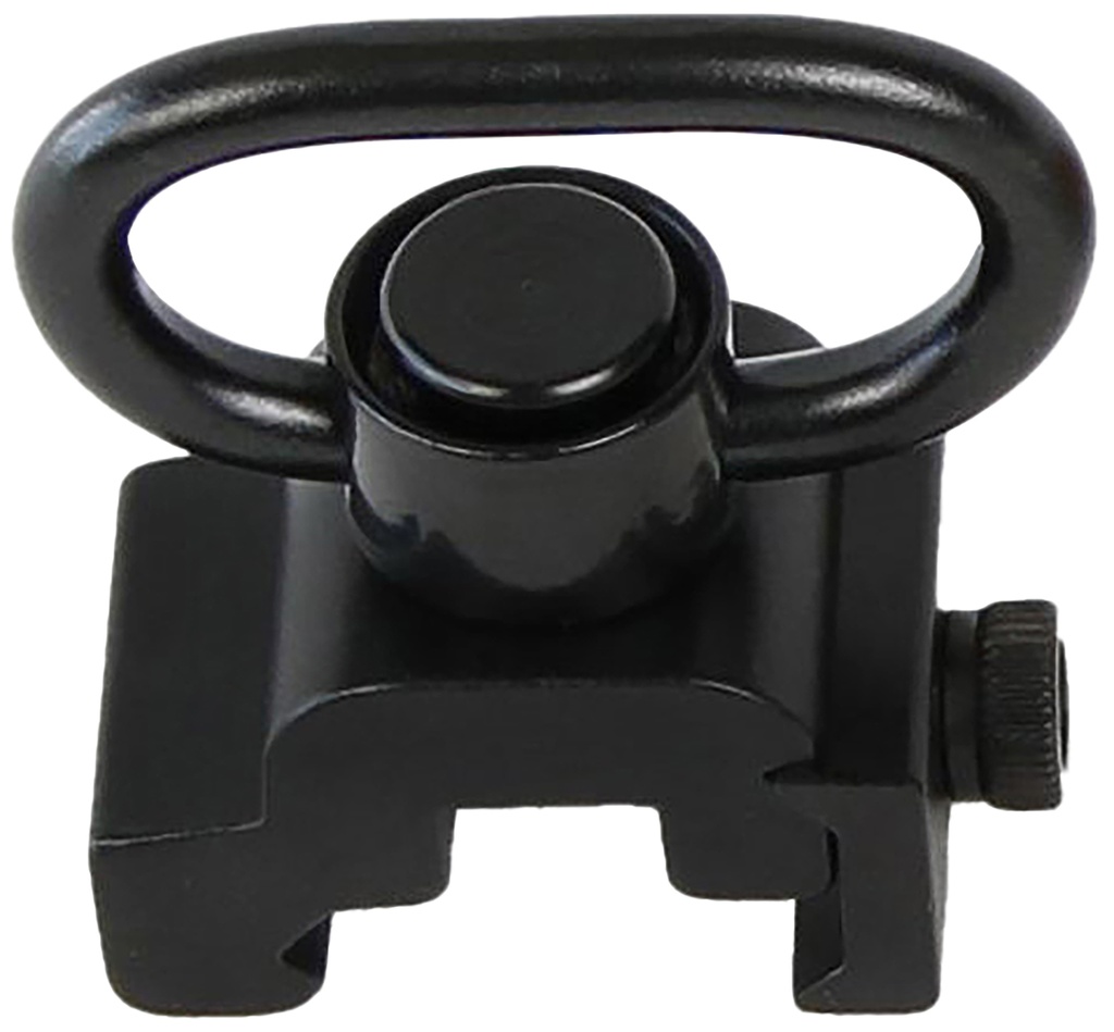 Bulldog BD886 Deluxe Push Button Swivel Black 1.25" Steel QD Rail Mount