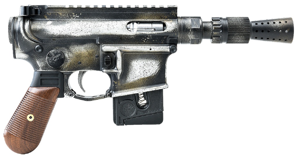 Battle Arms Development BAD-SOLO-BLASTER Solo Blaster  22 LR 10+1 5.38" Silver Optic Ready Slide, 3-Tone Battle Worn Frame, Wood Grip, Custom Muzzle Device