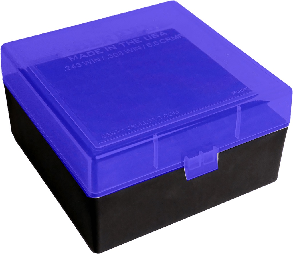 Berrys Berry's 87439 Ammo Box  Blue/Black Polypropylene 100rd