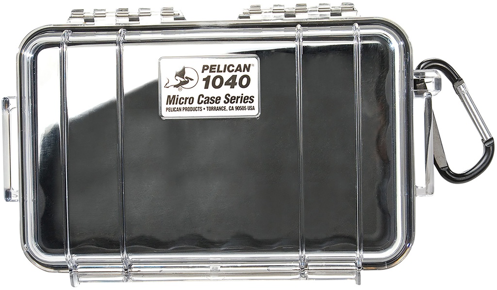 Pelican 1040025100 Micro Case  Black/Clear Polycarbonate 7.50" Long