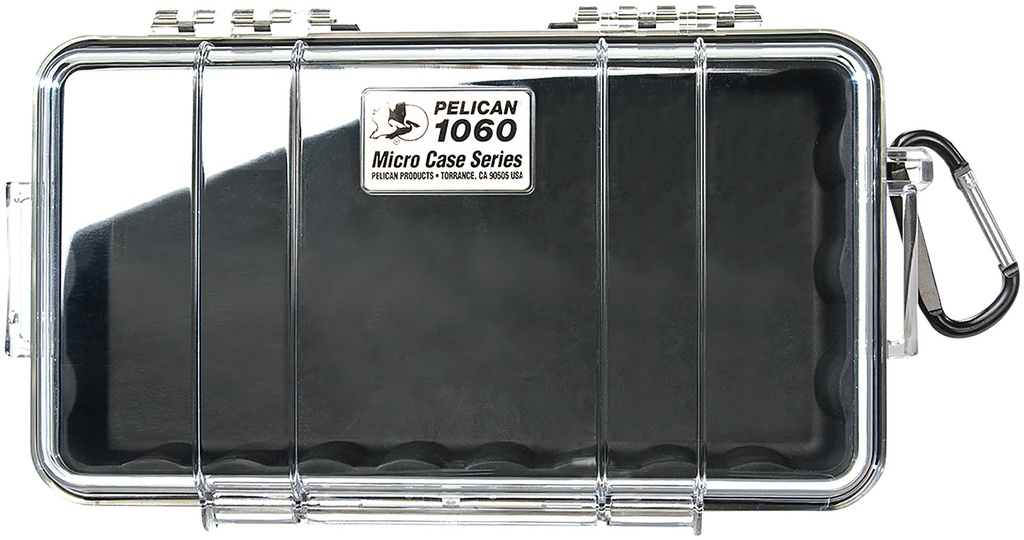 Pelican 1060025100 Micro Case  Black/Clear Polycarbonate 9.88" Long