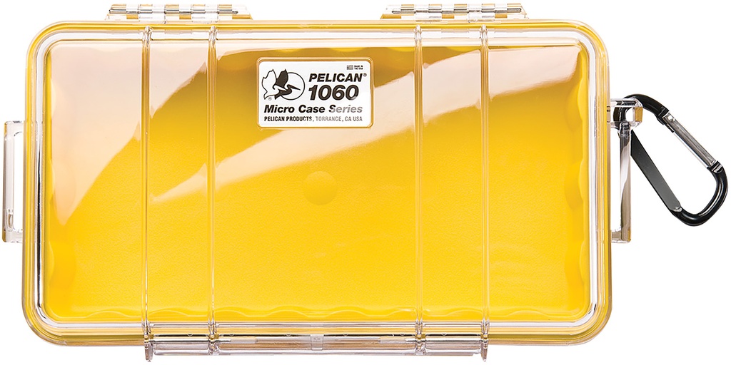 Pelican 1060027100 Micro Case  Yellow/Clear Polycarbonate 9.88" Long