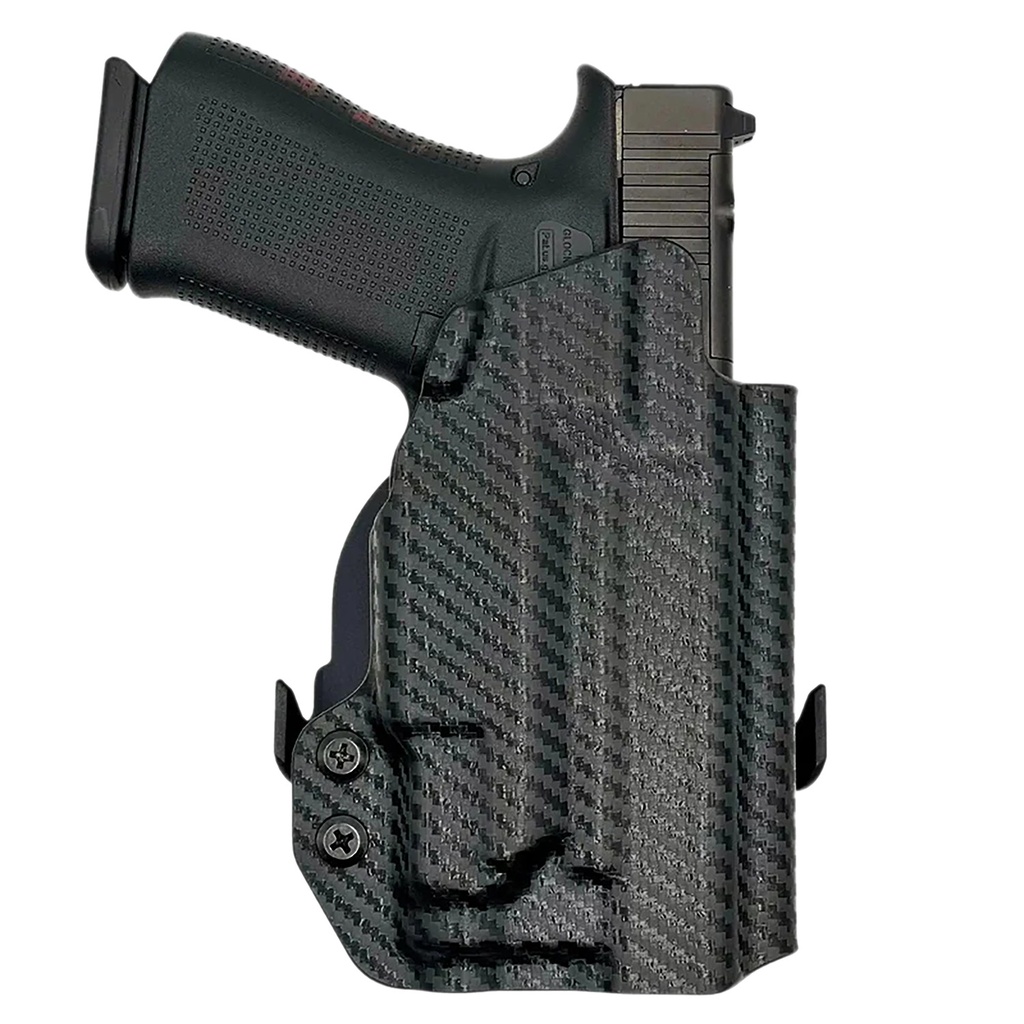 Rounded Gear GLKG4348TLR7CFRHOWBPDL  Paddle Holster OWB Black Carbon Fiber Kydex Fits Glock 43/48 Right Hand