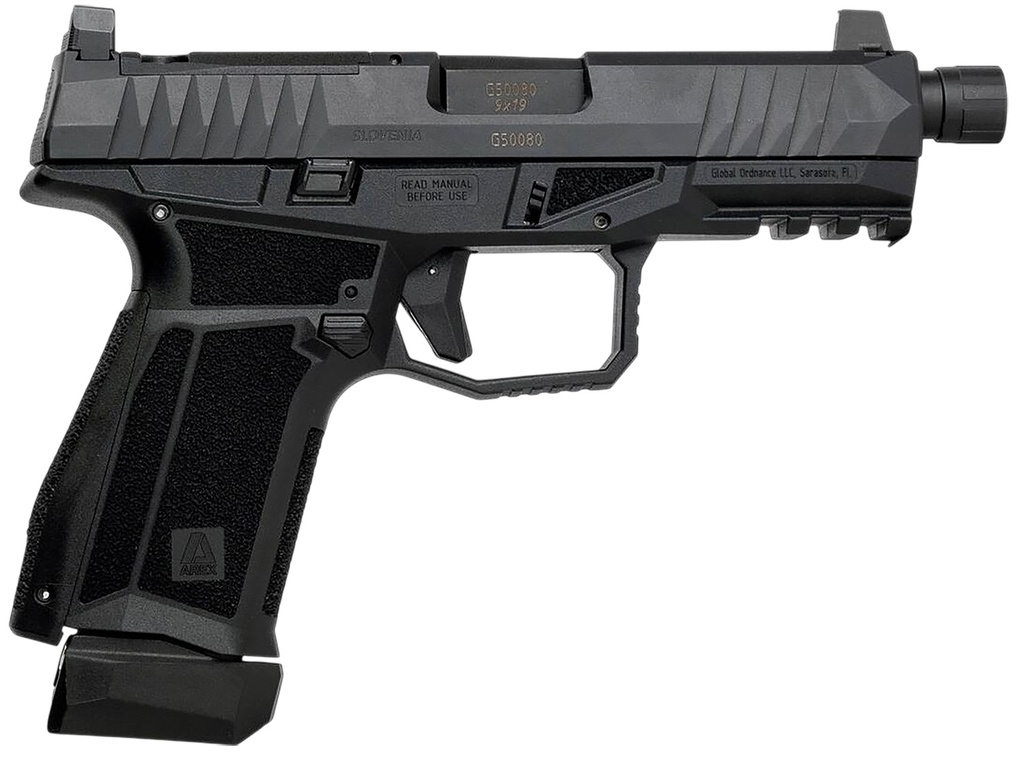 Arex Global Ordnance LLC 815537024791 Delta M Gen2 9mm Luger 15+1 4" Black Threaded Barrel, Black Nitride Optic Cut/Serrated Slide, Black Frame, Ambidextrous