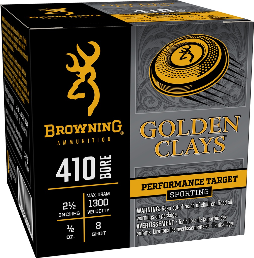 Browning Ammo BGC418 Golden Clays  410Bore 2.50" 1/2oz 8Shot 25 Per Box/10 Case