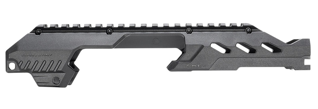 Strike Industries SMCCP320TRAIL SMC Charlie Top Rail Black Steel Compatible w/ Extended Charging Handle for P320 Slides