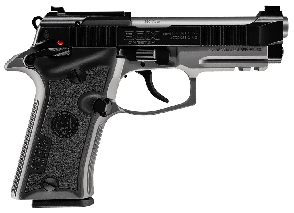 Beretta USA SPEC0716A 80X Cheetah Micro-Compact Frame 380 ACP 13+1 3.90" Stainless Barrel, Black Stainless Steel Optic Ready/Serrated Slide, Gray Aluminum Frame w/Picatinny Rail, Black Vertec Grip