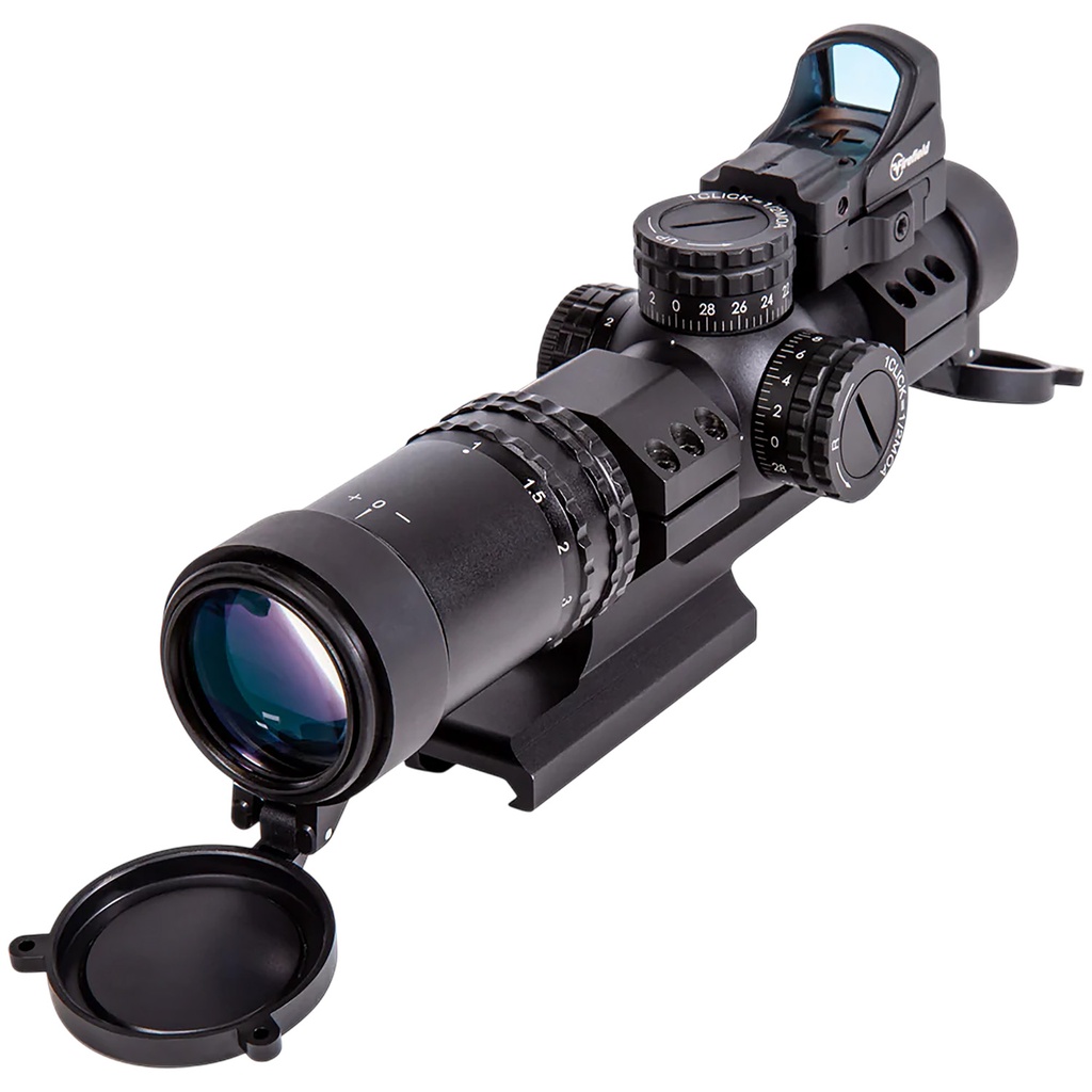 Firefield FF13071K RapidStrike Kit Matte Black 1-4x24mm, 30mm Tube 5 MOA Illuminated Black/Green/Red Circle Dot Reticle