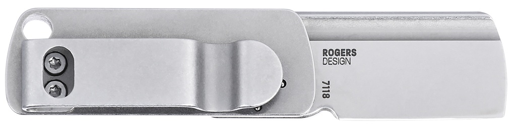 Columbia River CRKT 7118 Box Key EDC 1.24" Folding Plain Stonewashed 12C27 Sandvik SS Blade, Stainless Steel Handle