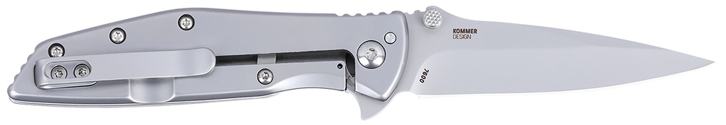 Columbia River CRKT 7600 SLAG EDC 2.95" Folding Plain Bead Blasted D2 Steel Blade, Stainless Steel Handle