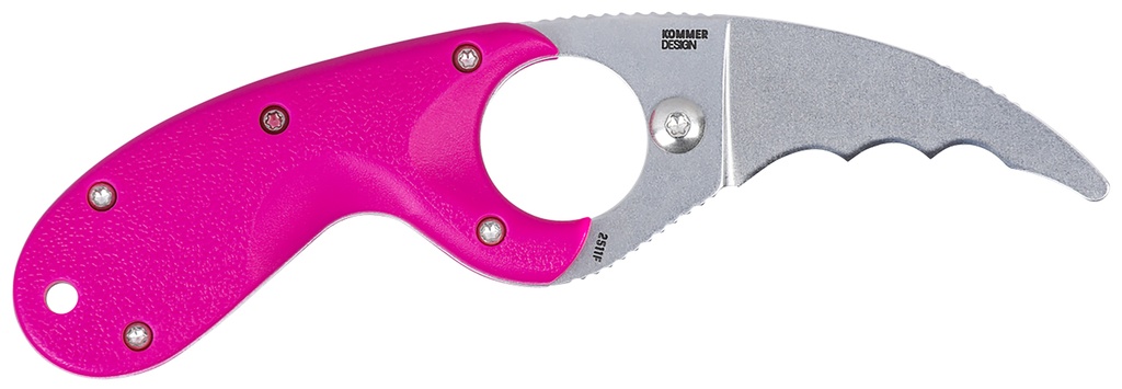 Columbia River CRKT 2511T Bear Claw  2.39" Fixed Hawkbill Serrated Powder Coated AUS8A SS Blade, Pink Textured GRN Handle