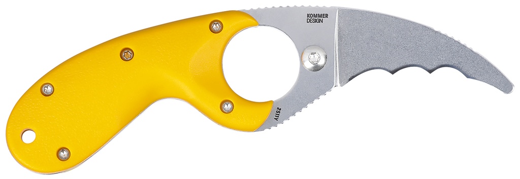 Columbia River CRKT 2511Y Bear Claw  2.39" Fixed Hawkbill Serrated Powder Coated AUS8A SS Blade, Yellow Textured GREEN Handle