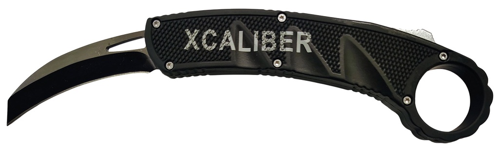 Xcaliber Knife Company  Karambit  3" OTF Reverse Tanto Plain Black 440C SS Blade, 5.75" Aluminum Handle