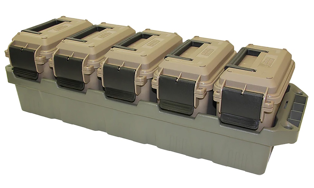 MTM Case-Gard AC5C 5-Can Ammo Crate Mini Dark Earth/Army Green Polypropylene