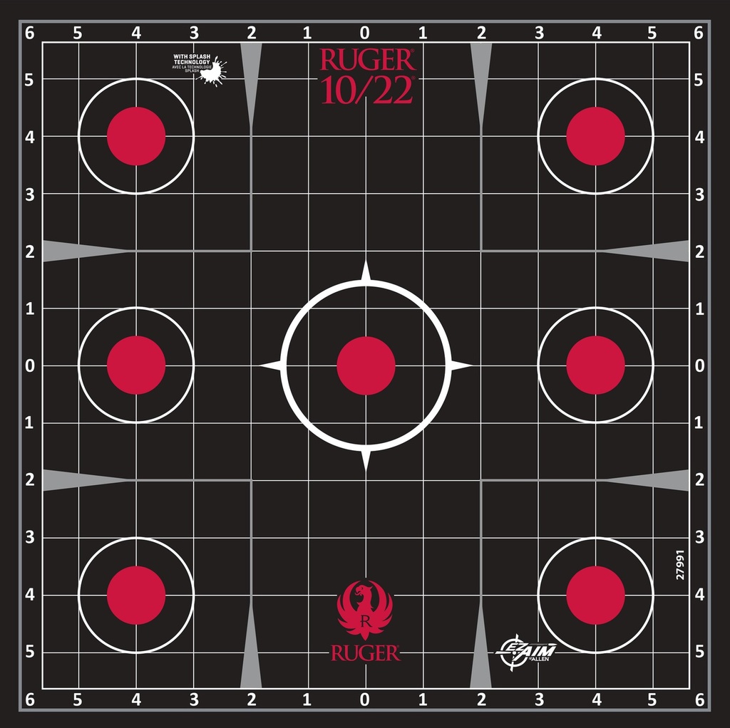Allen 27991 Ruger 10/22 Adhesive Target Black/Red 5Pack