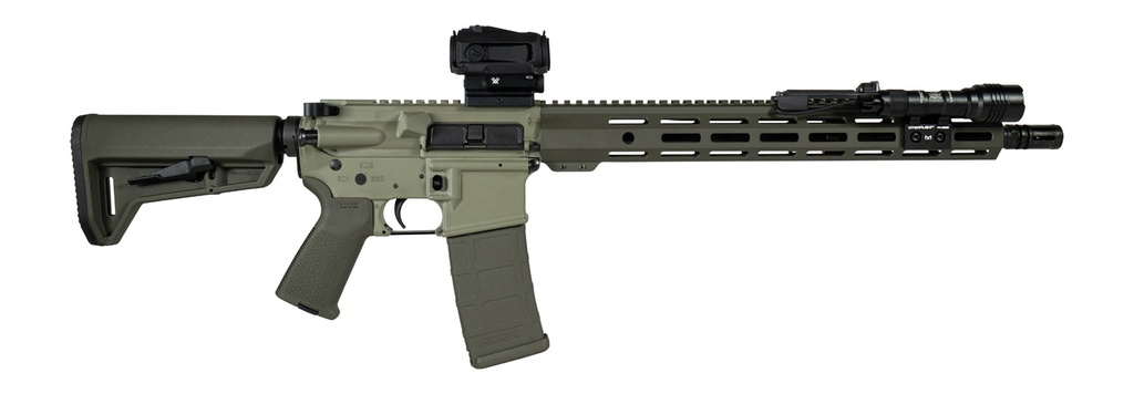 Shark Coast Tactical SCC04137GKNL Grassy Knoll Bundle 5.56 NATO 30+1 16" Black Melonite Threaded Barrel, 2-Tone Green Cerakote Aluminum Receiver w/Picatinny Rail, M-LOK Handguard, Magpul MOE SL OD Gre