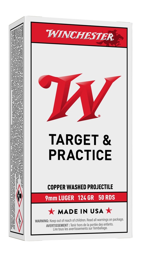 Winchester Ammo WIN USA9MM124       9MM     124 US TRGT      50/10
