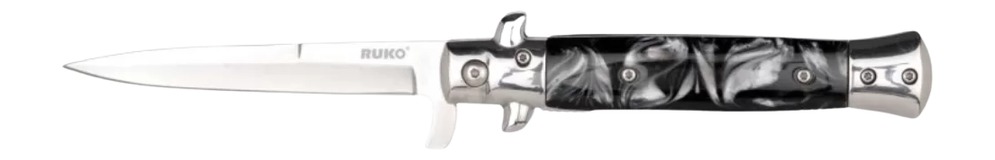 RYNOBLADE KNIVES RUKO RUK0184BP    420A 4"BLK PEARL ACRYLIC FOLDING