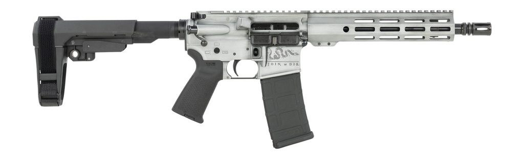 Shark Coast Tactical SCC07411LOD-P Liberty Or Death  5.56 NATO 30+1 10.50" Black Nitride Threaded Barrel, Laser Engraved Aluminum Receiver w/Picatinny Rail, M-LOK Handguard, Polymer SB Tactical SBA3 B