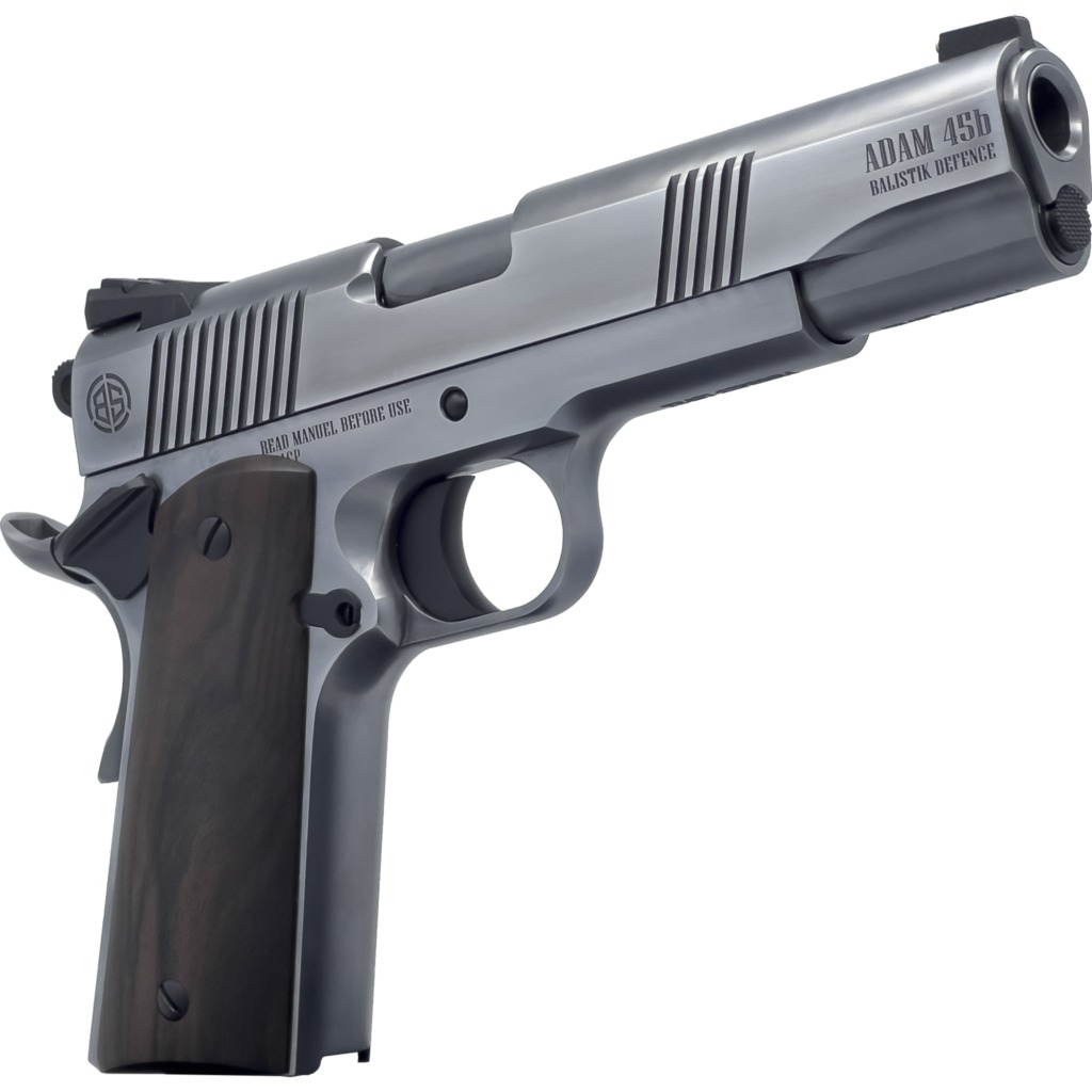 Breda/Dickinson Dickinson LLC DKSN45LB Adam 1911 Lead Full Size 45 ACP 8+1 5" Stainless Barrel, Steel B Serrations Slide, Steel Frame w/Beavertail