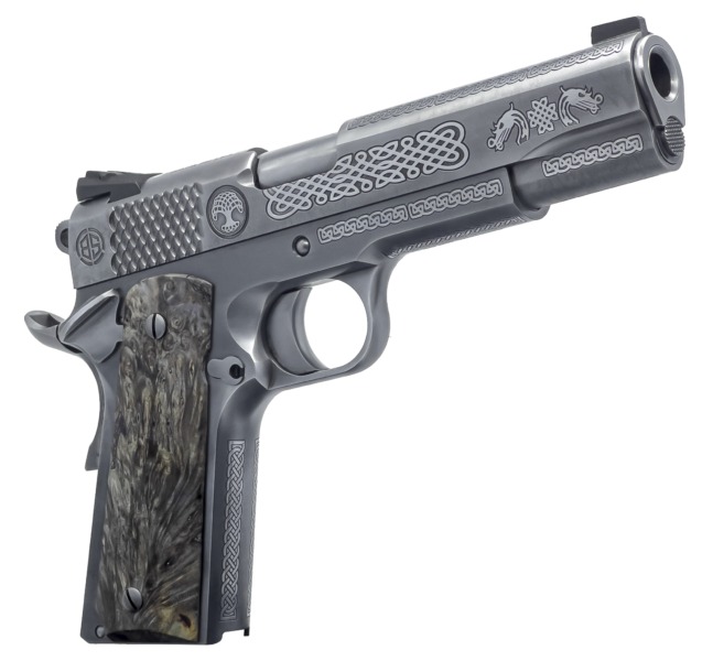 Breda/Dickinson Dickinson LLC DKSN45MPRP Adam 1911 Mesopatamia Full Size 45 ACP 8+1 5" Stainless Steel Barrel, Serration B Slide, Steel Frame w/Beavertail