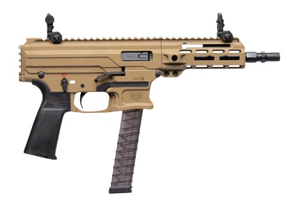 PW ARMS INC Panzer Arms PAARP9PCCCT ARP9 9mm Luger 33+1 6.50" Black Barrel, Coyote Tan Aluminum Receiver w/Picatinny Rail, Rear Picatinny Rail, Black Polymer Grip, Ambidextrous