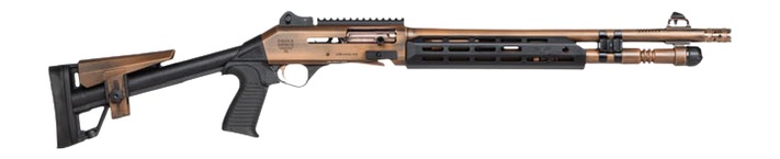 PW ARMS INC Panzer Arms PAM4CSBRBTMFSS M4 Speed Pro 12 Gauge Semi-Auto 3" 5+1 18.50" Distressed Copper Ported Barrel, Distressed Copper w/Bronze Titanium Accents Aluminum Receiver w/Picatinny Rail Receiver, Skele