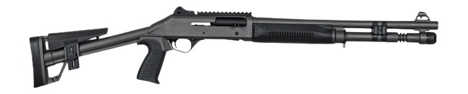 PW ARMS INC Panzer Arms PAM4TSDSFSS M4 12 Gauge Semi-Auto 3" 5+1 18.50" Tactical Barrel, Gray Tactical Gray Aluminum Receiver w/Picatinny Rail, Black Skeleton Synthetic Stock & Grip