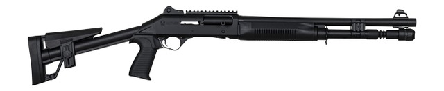 PW ARMS INC Panzer Arms PAM4TSSBSS M4 12 Gauge Semi-Auto 3" 5+1 18.50" Black Barrel, Black Aluminum Receiver w/Picatinny Rail, Black Skeleton Synthetic Stock & Grip