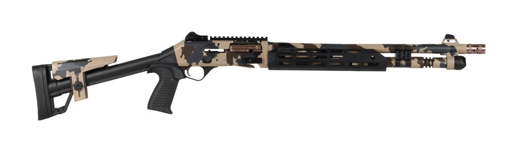 PW ARMS INC Panzer Arms PAM4CSSFCTMFSS M4 Speed Pro 12 Gauge Semi-Auto 3" 5+1 18.50" FDE Scorpion Camo w/Titanium Accents Ported Barrel & Aluminum Receiver w/Picatinny Rail, M-LOK Handguard, FDE Scorpion Camo Ske