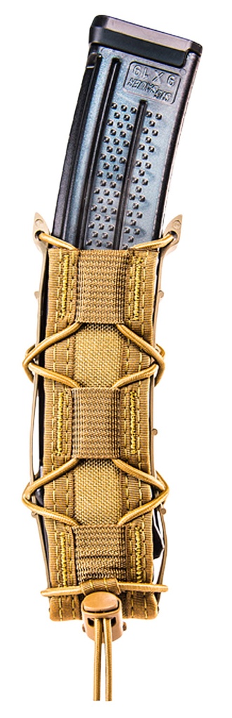 High Speed Gear 13EX10CB TACO Extended Mag Pouch Single Coyote Brown Nylon Belt Belts 2.25" Wide Compatible w/ Pistol